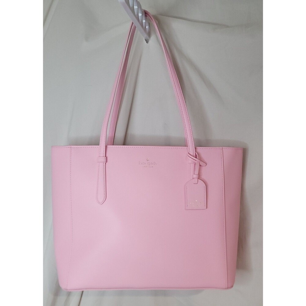 Kate Spade Schuyler Med Tote Pink Saffiano Leather PVC Shoulder Bag NWOT Office